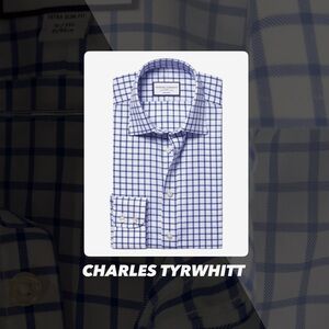 EUC Charles Tyrwhitt Cobalt Blue Non-Iron Twill Shirt